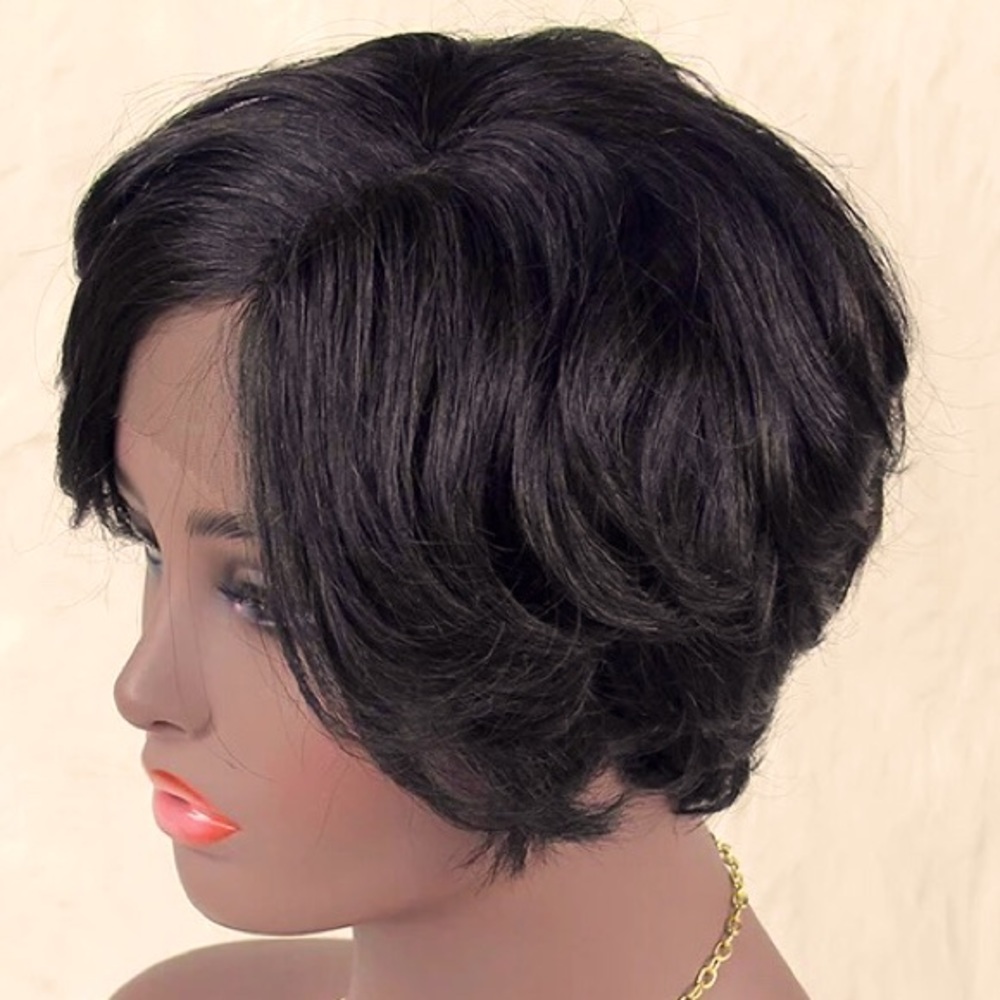 100% human Remy🥰lace front wig 8 inches😘